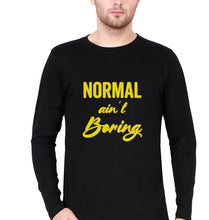 Load image into Gallery viewer, Normal Ain&#39;t Boring Full Sleeves T-Shirt for Men-Black-Ektarfa.online
