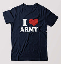 Load image into Gallery viewer, I Love Army T-Shirt for Men-Navy Blue-Ektarfa.online
