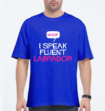 Load image into Gallery viewer, i speak fluent labrador Oversized T-Shirt for Men-Royal Blue-Ektarfa.online
