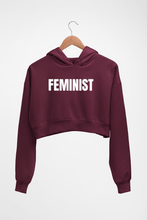 Load image into Gallery viewer, feminist Crop HOODIE FOR WOMEN-Maroon-Ektarfa.online
