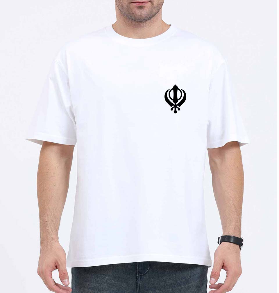 sikh Oversized T-Shirt for Men-White-Ektarfa.online