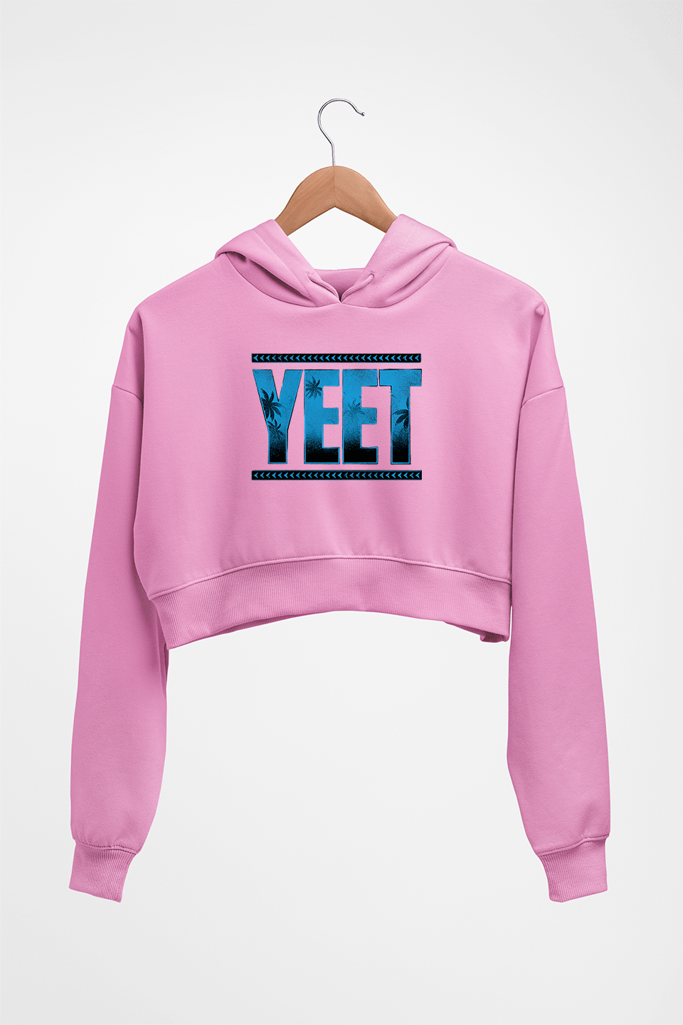 YEET Crop HOODIE FOR WOMEN-Light Baby Pink-Ektarfa.online