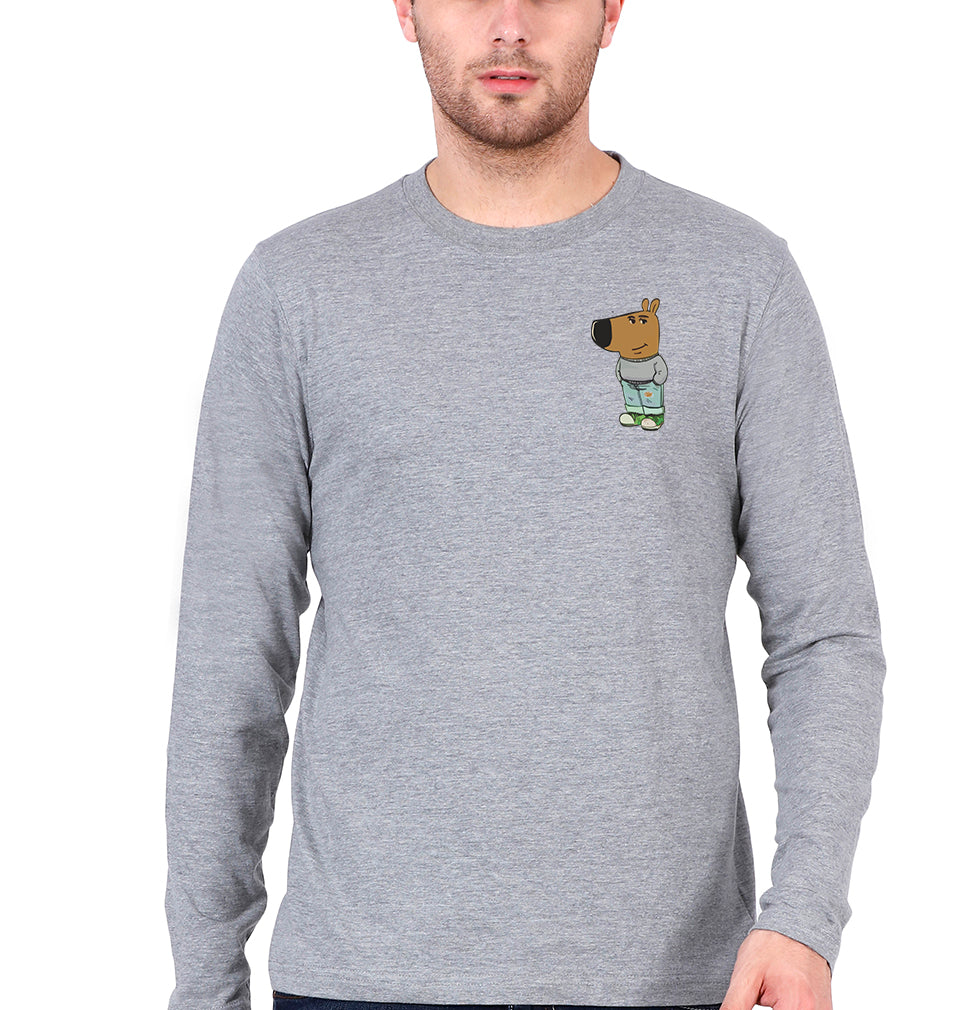 Chill guy Full Sleeves T-Shirt for Men-Grey Melange-Ektarfa.online