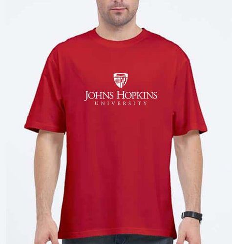 johns hopkins university Oversized T-Shirt for Men-Red-Ektarfa.online