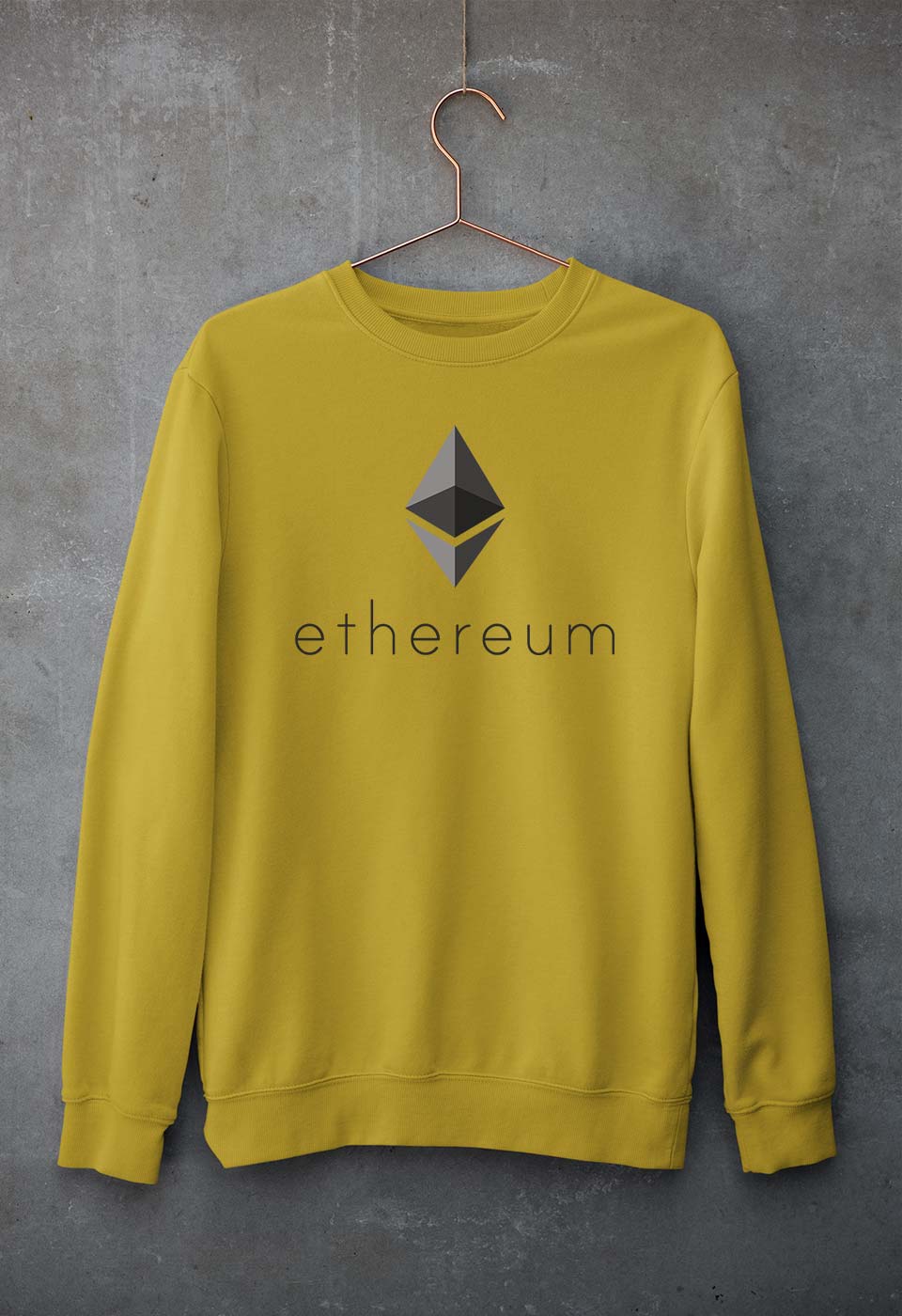 Ethereum Unisex Sweatshirt for Men/Women-Mustard Yellow-Ektarfa.online