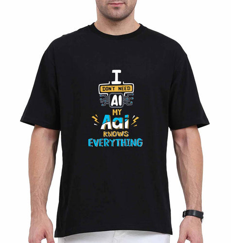 Artificial intelligence (AI) Aai Oversized T-Shirt for Men-Black-Ektarfa.online