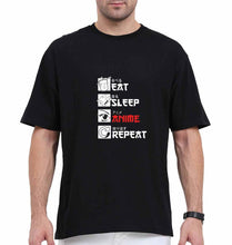 Load image into Gallery viewer, Eat Sleep Anime Repeat Oversized T-Shirt for Men
