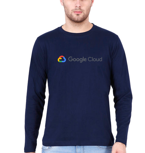 google cloud Full Sleeves T-Shirt for Men-Navy Blue-Ektarfa.online