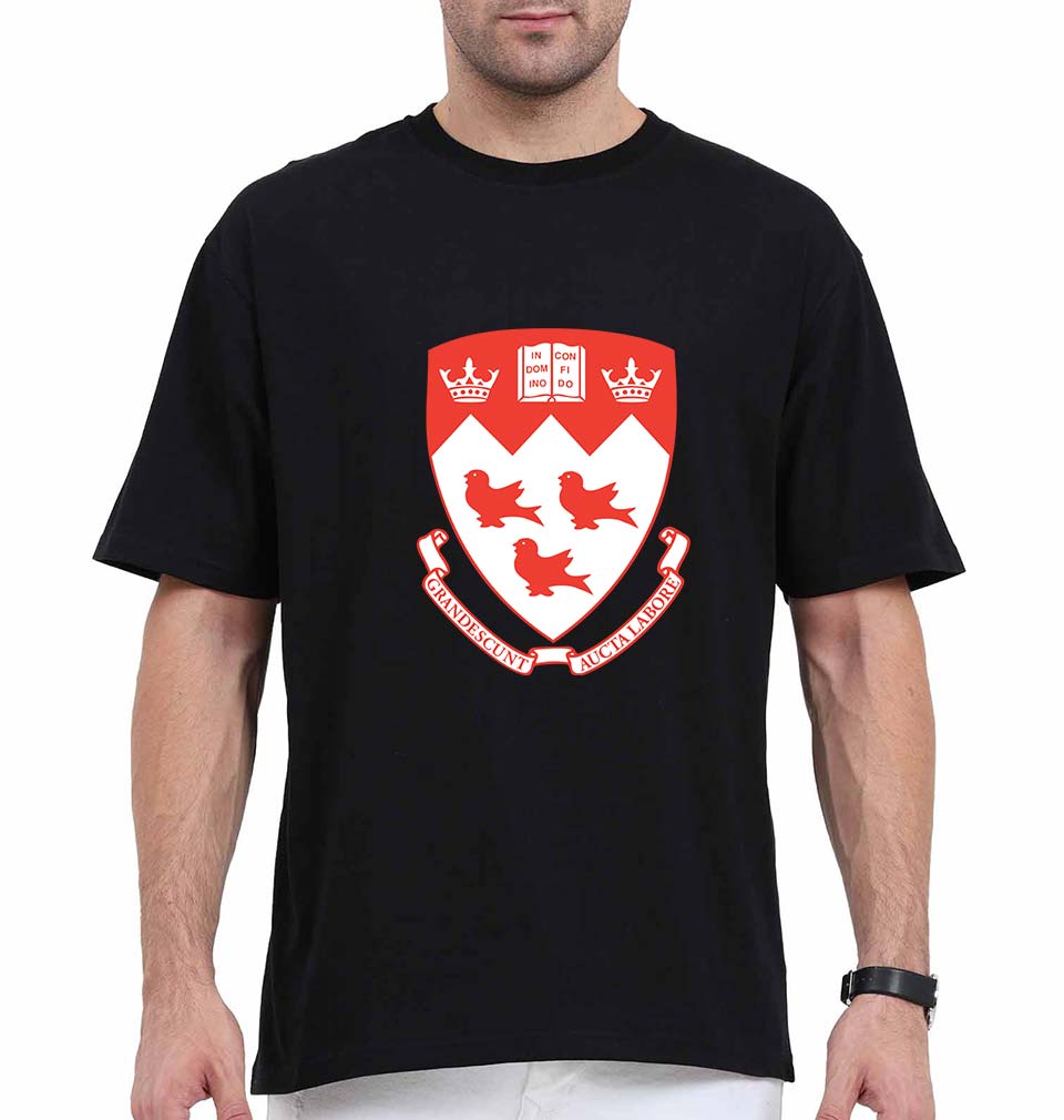 McGill University Oversized T-Shirt for Men-Black-Ektarfa.online