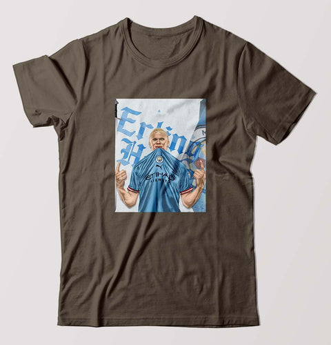 erling haaland T-Shirt for Men-Olive Green-Ektarfa.online