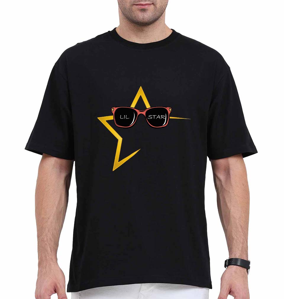 Lil Star Oversized T-Shirt for Men-Black-Ektarfa.online