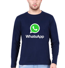 Load image into Gallery viewer, WhatsApp Full Sleeves T-Shirt for Men-Navy Blue-Ektarfa.online
