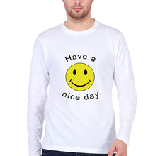 Load image into Gallery viewer, Nice Day Emoji Full Sleeves T-Shirt for Men-White-Ektarfa.online
