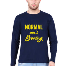 Load image into Gallery viewer, Normal Ain&#39;t Boring Full Sleeves T-Shirt for Men-Navy Blue-Ektarfa.online
