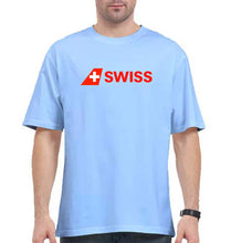 Load image into Gallery viewer, swiss Oversized T-Shirt for Men-Baby Blue-Ektarfa.online
