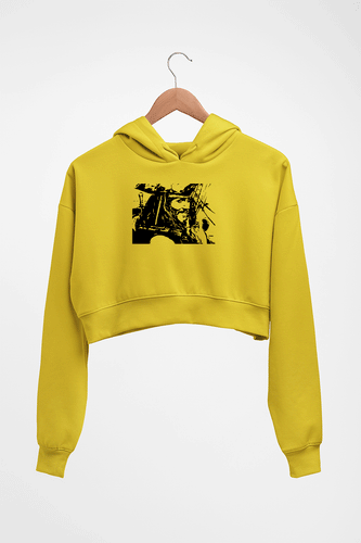 jack sparrow Crop HOODIE FOR WOMEN-Mustard Yellow-Ektarfa.online