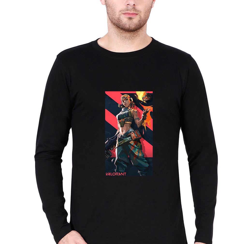 valorant Full Sleeves T-Shirt for Men-Black-Ektarfa.online