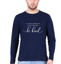 Load image into Gallery viewer, Be Kind Full Sleeves T-Shirt for Men-Navy Blue-Ektarfa.online
