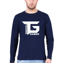 Load image into Gallery viewer, Techno Gamer Full Sleeves T-Shirt for Men-Navy Blue-Ektarfa.online
