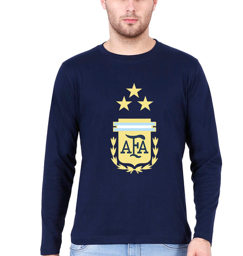Argentina Football Full Sleeves T-Shirt for Men-Navy Blue-Ektarfa.online