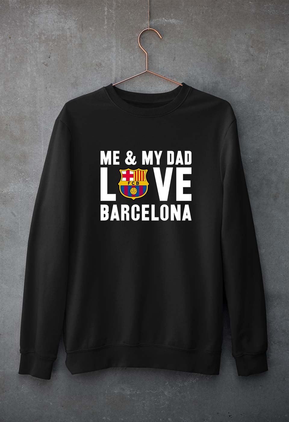 Love Barcelona Unisex Sweatshirt for Men/Women-Black-Ektarfa.online