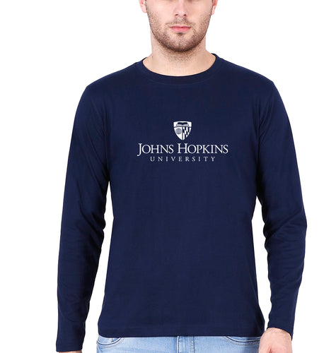 johns hopkins university Full Sleeves T-Shirt for Men-Navy Blue-Ektarfa.online