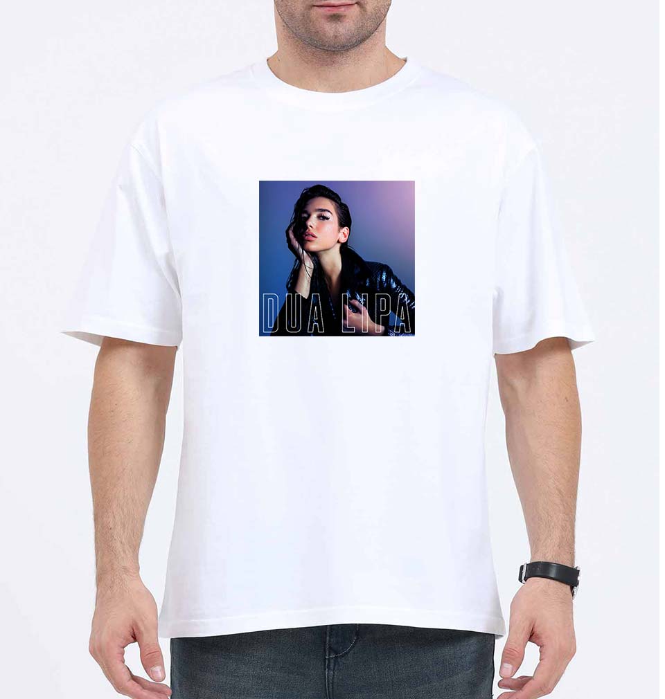 dua lipa Oversized T-Shirt for Men-White-Ektarfa.online