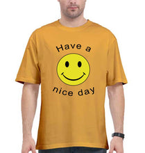 Load image into Gallery viewer, Nice Day Emoji Oversized T-Shirt for Men-Golden Yellow-Ektarfa.online
