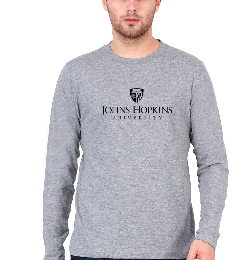 johns hopkins university Full Sleeves T-Shirt for Men-Grey Melange-Ektarfa.online