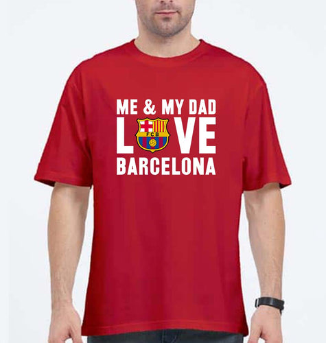 Love Barcelona Oversized T-Shirt for Men-Red-Ektarfa.online