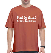 Load image into Gallery viewer, pretty good at bad decisions Oversized T-Shirt for Men-Coral-Ektarfa.online
