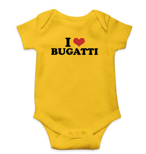 I LOVE BUGATTI Romper For Baby Boy/Girl-Yellow-Ektarfa.online