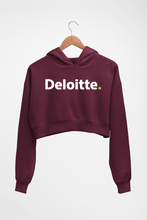 Load image into Gallery viewer, Deloitte Crop HOODIE FOR WOMEN-Maroon-Ektarfa.online
