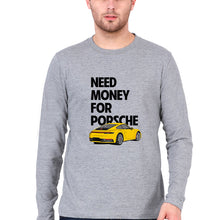 Load image into Gallery viewer, Porsche (Need Money) Full Sleeves T-Shirt for Men-Grey Melange-Ektarfa.online
