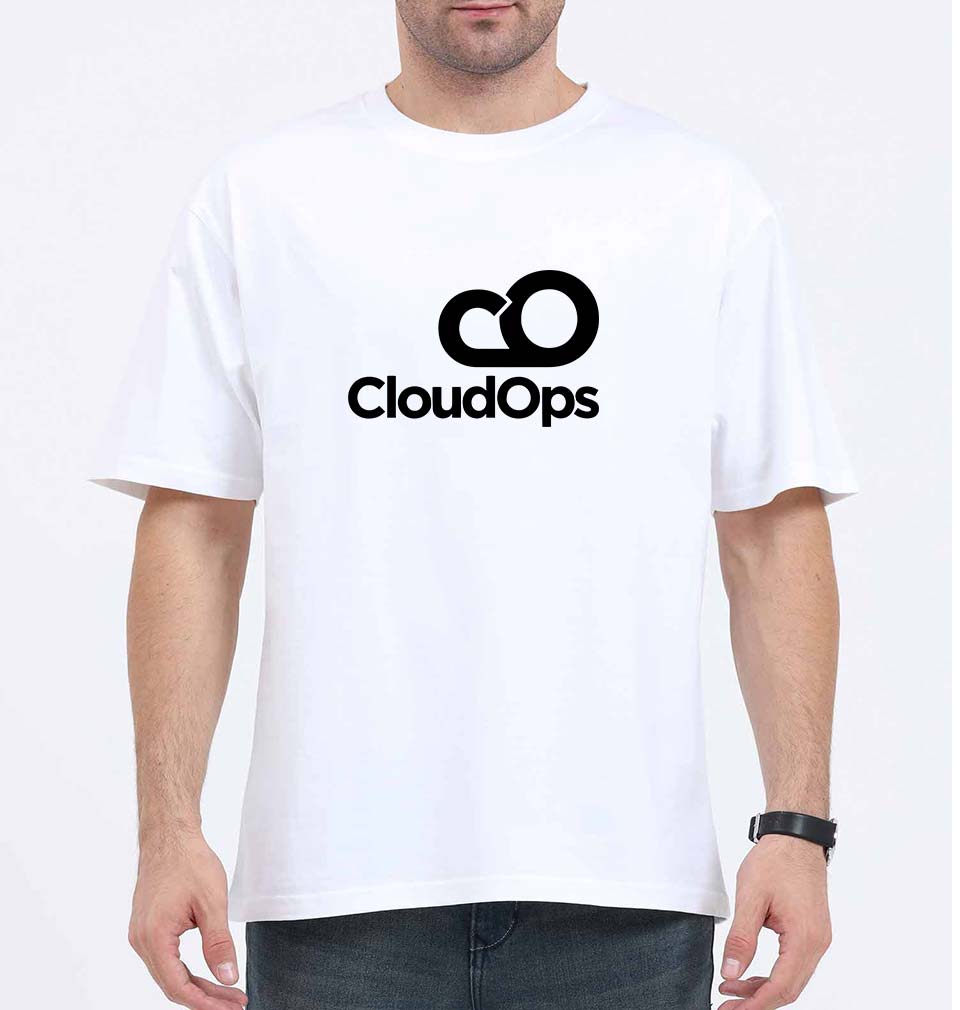 CloudOps Oversized T-Shirt for Men-White-Ektarfa.online