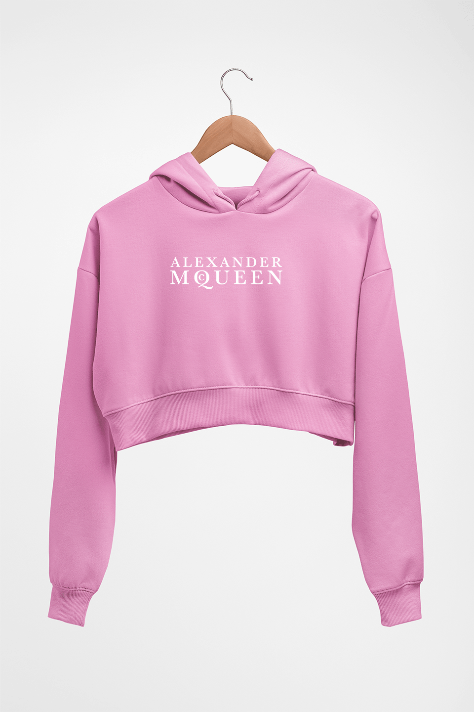 alexander mcqueen Crop HOODIE FOR WOMEN-Light Baby Pink-Ektarfa.online