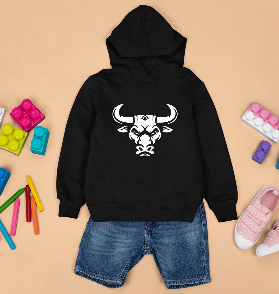 Bull Kids Hoodie for Boy/Girl-Black-Ektarfa.online