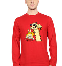 Load image into Gallery viewer, Calvin hobbes Full Sleeves T-Shirt for Men-red-Ektarfa.online
