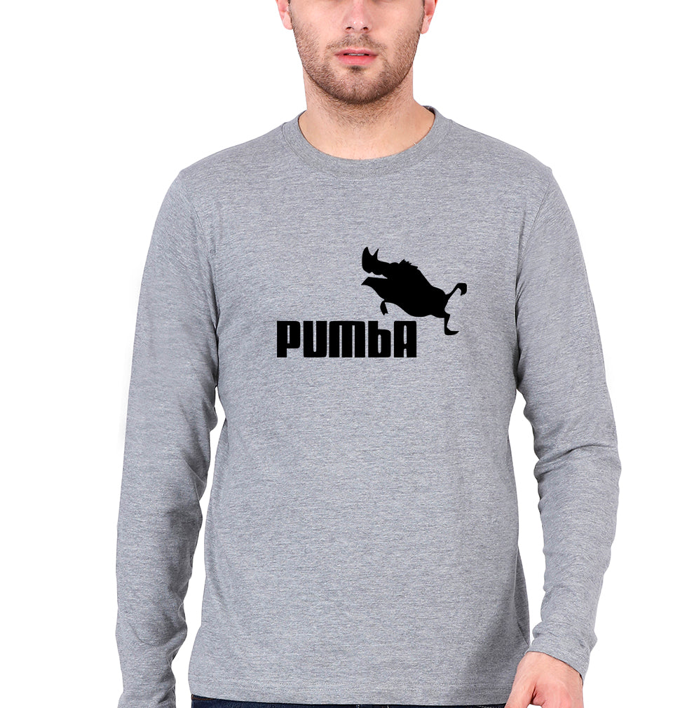 pumba Full Sleeves T-Shirt for Men-Grey Melange-Ektarfa.online