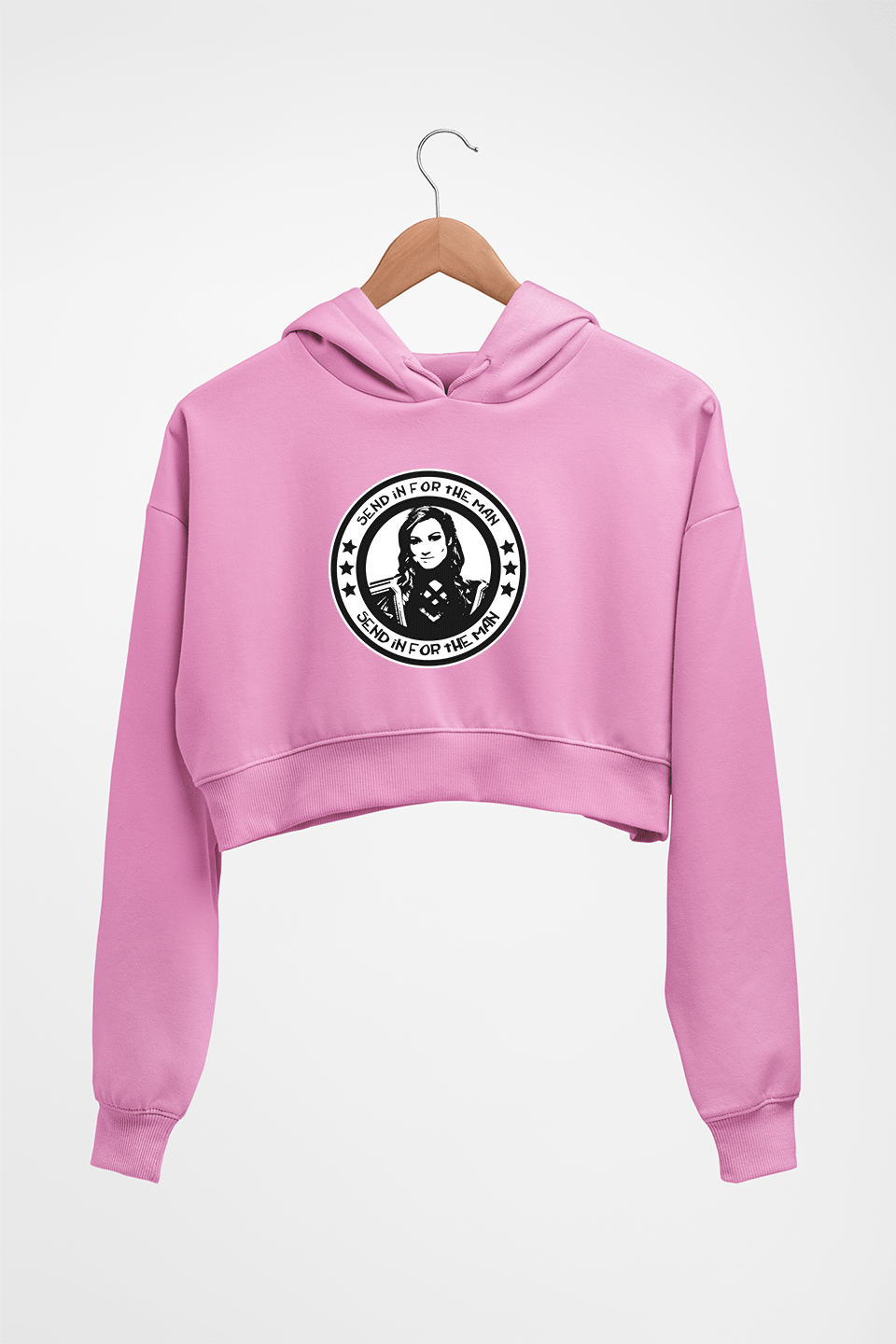 becky lynch Crop HOODIE FOR WOMEN-Light Baby Pink-Ektarfa.online