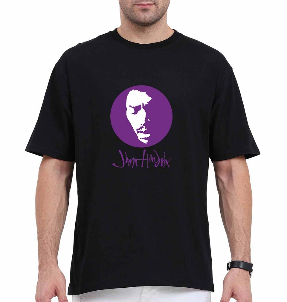 Jimi Hendrix Oversized T-Shirt for Men-Black-Ektarfa.online