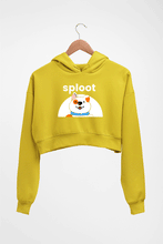 Load image into Gallery viewer, Sploot Crop HOODIE FOR WOMEN-Mustard Yellow-Ektarfa.online
