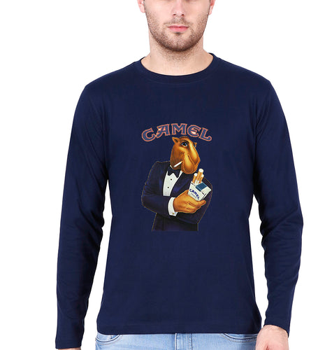 camel cigarette Full Sleeves T-Shirt for Men-Navy Blue-Ektarfa.online