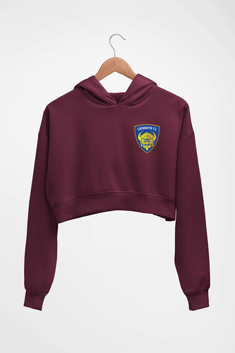 chennaiyin FC Crop HOODIE FOR WOMEN-Maroon-Ektarfa.online