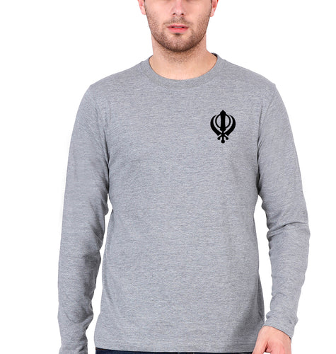 sikh Full Sleeves T-Shirt for Men-Grey Melange-Ektarfa.online