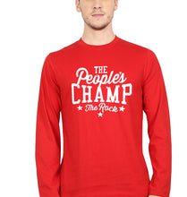 Load image into Gallery viewer, The Rock - The People&#39;s Champ Full Sleeves T-Shirt for Men-red-Ektarfa.online
