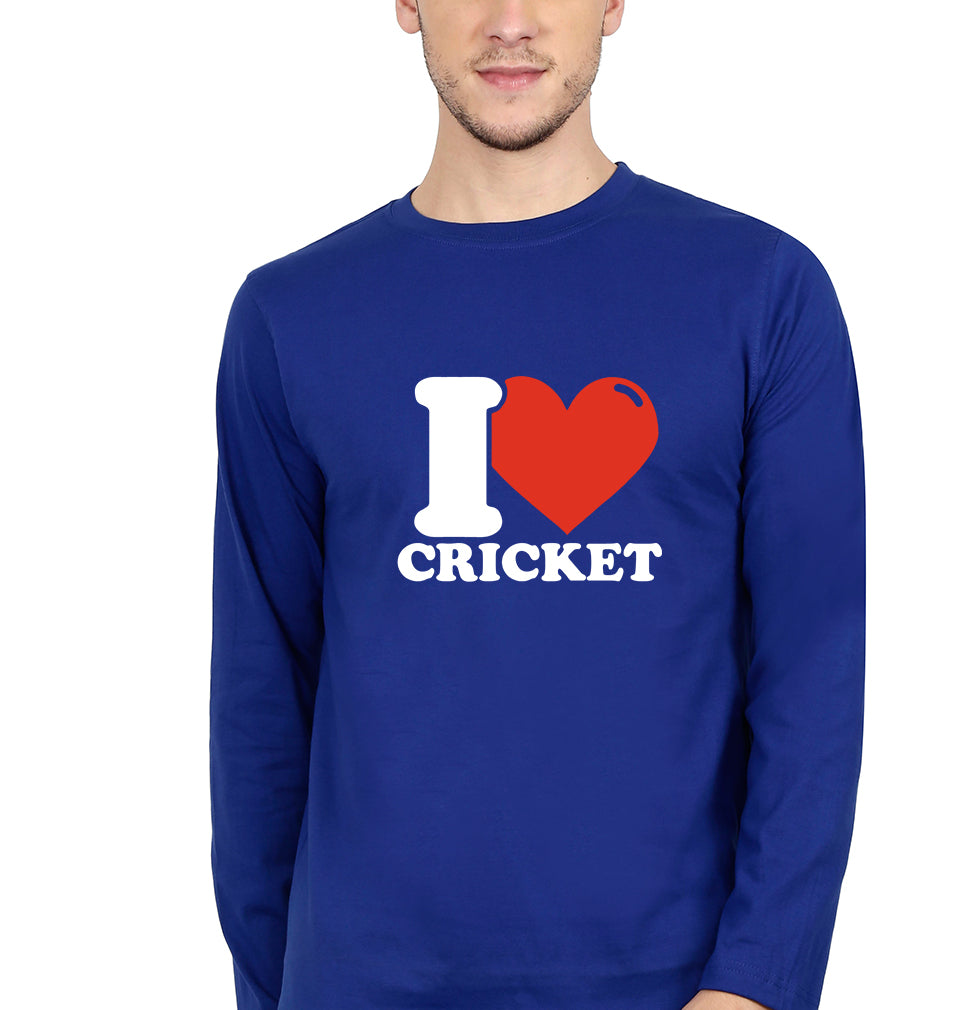 I Love Cricket  Full Sleeves T-Shirt for Men