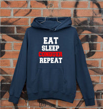 Load image into Gallery viewer, eat sleep conquer repeat Unisex Hoodie for Men/Women-Navy Blue-Ektarfa.online
