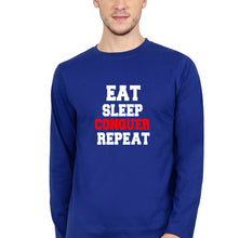 Load image into Gallery viewer, eat sleep conquer repeat Full Sleeves T-Shirt for Men-royal blue-Ektarfa.online
