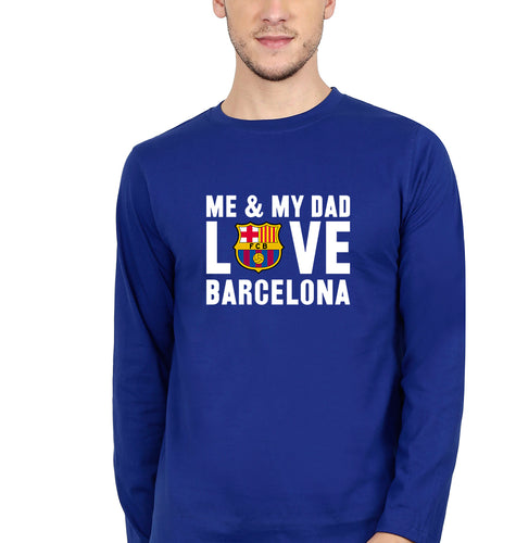 Love Barcelona Full Sleeves T-Shirt for Men-royal blue-Ektarfa.online
